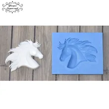 Yueyue Kuda Kepala silikon cetakan fondant cetakan kue dekorasi alat Sugarcraft gumpaste chocolate mold(China)