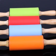 1 шт. 23 см Силиконовые Роллинг Шпильки тесто ролик деревянной ручкой силиконовые Роллинг Булавки выпечки Инструменты фунтов 020