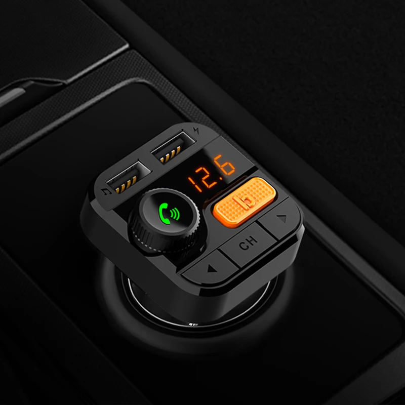 

CDEN FM transmitter car mp3 music player 5.0 Bluetooth receiver USB car charger U disk TF card lossless music stereo player