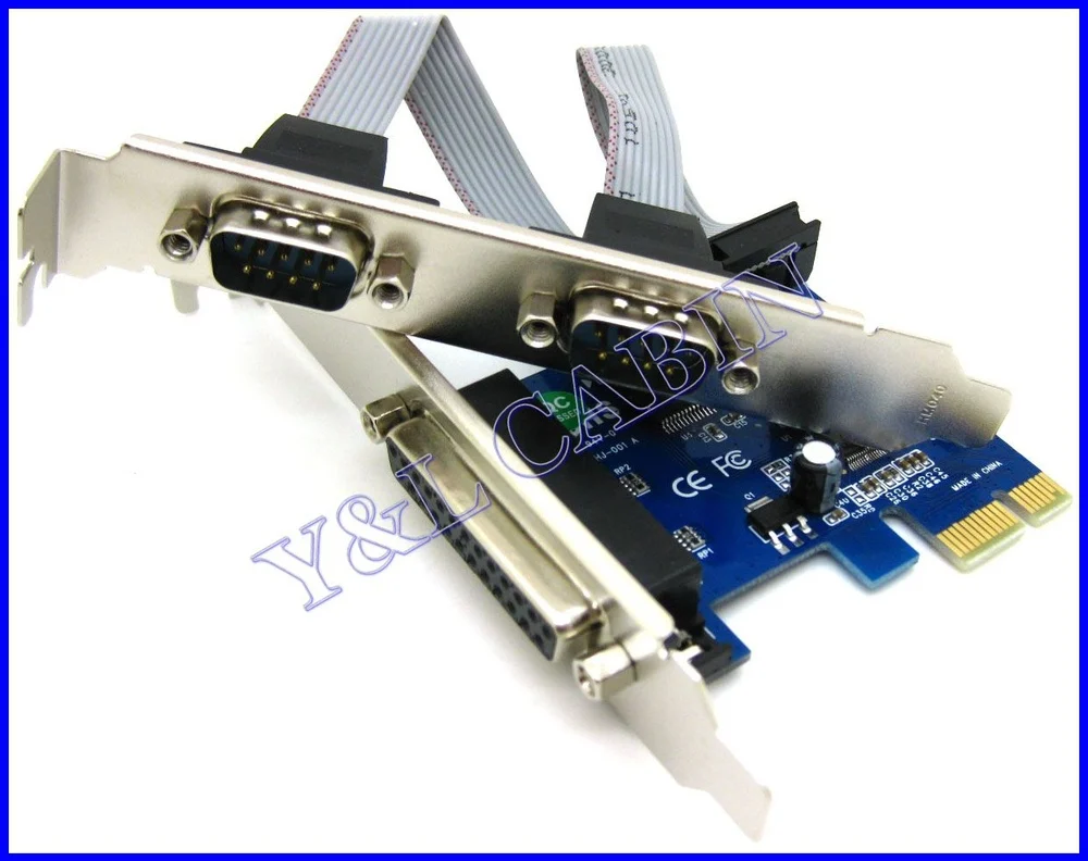 2 Port RS232 RS-232 Serial COM & DB25 Printer Parallel LPT to PCI-E PCI Express Card Adapter Converter WCH CH382L |