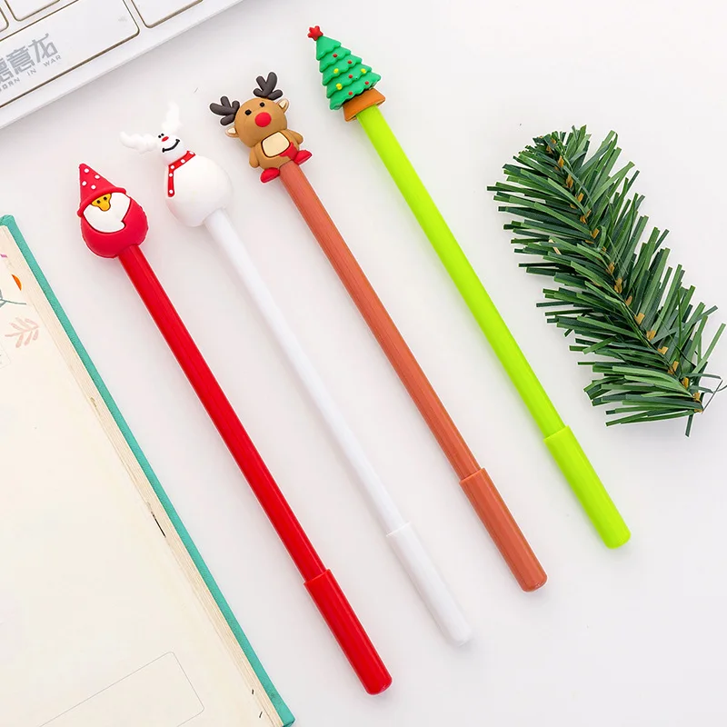 1 шт., милая Рождественская серия, нейтральная ручка, креативная ручка для студентов, черная ручка для рождества, гелевая ручка, милая, стационарная