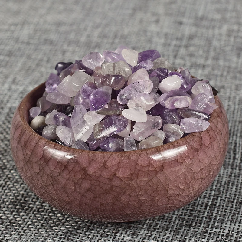 

100g Natural crushed stones Amethyst Gemstone Mineral chip bead Tumbled stone Home Fountain Decor Healing Reiki crystals