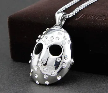 

316L Stainless Steel Halloween Jason Mask Hockey Man's Biker Pendant Necklace PN286