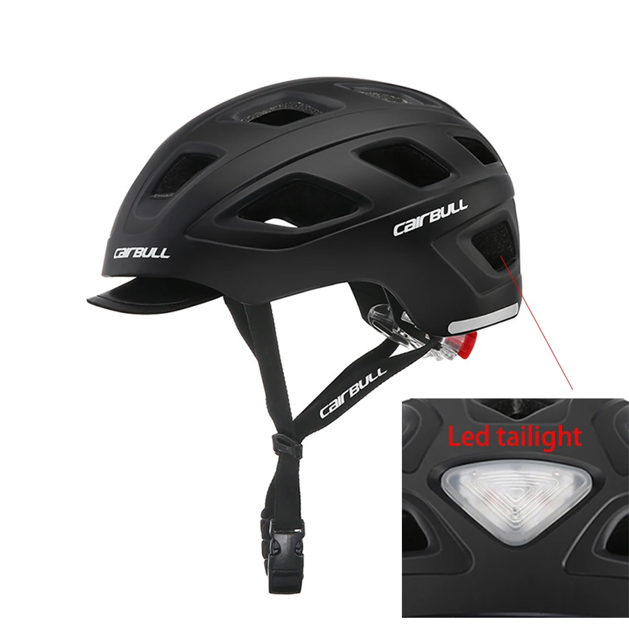 Adult Cycling Helmet Mountain Road Bike Bicycle Helmet w/ Visor Brim Taillight 