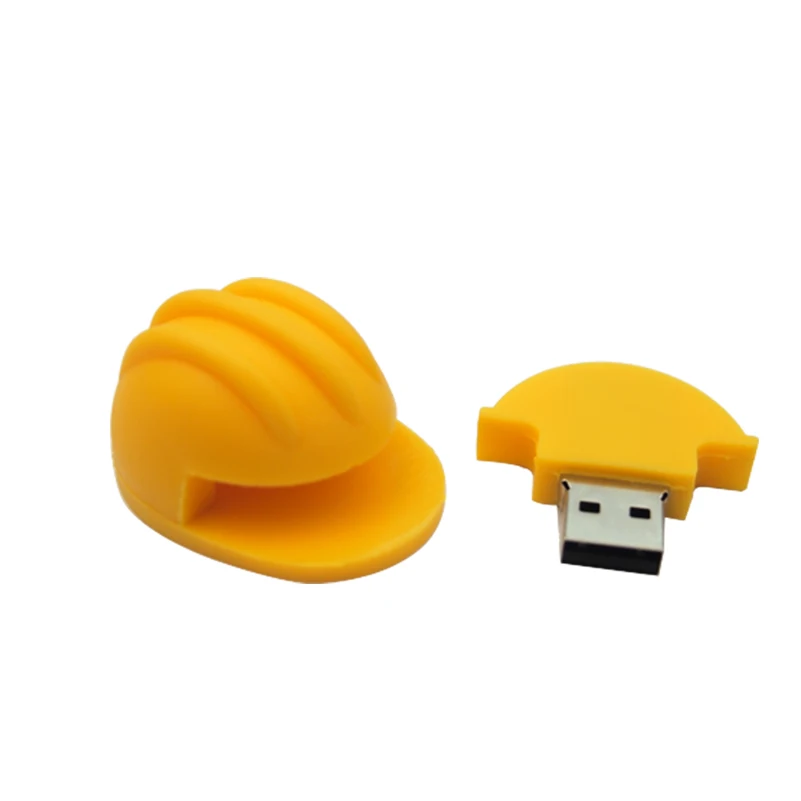 Cartoon Mini Safe Hat Pendrive Usb Flash Drive 64GB 32GB 128MB Casco Memoria Usb Disco Hat Flash Disk pendrive Cle U