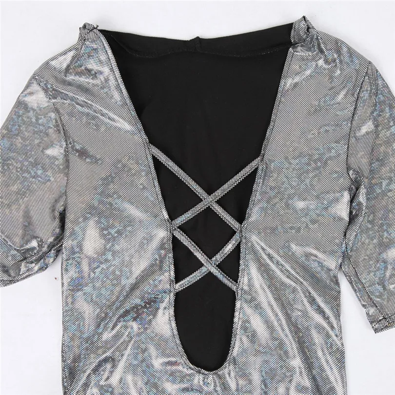 Hooded Bodysuit Sexy Women Bandage Jumpsuit Rompers Shiny Swimwear Deep V Neck Bodysuit Women Bodycon Playsuit Feminino 40APR1113