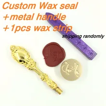 Индивидуальный воск штамп с вашим логотипом, с металлической ручкой+ 1 воск, DIY древняя печать ретро штамп, персонализированная печать восковой печати пользовательский дизайн
