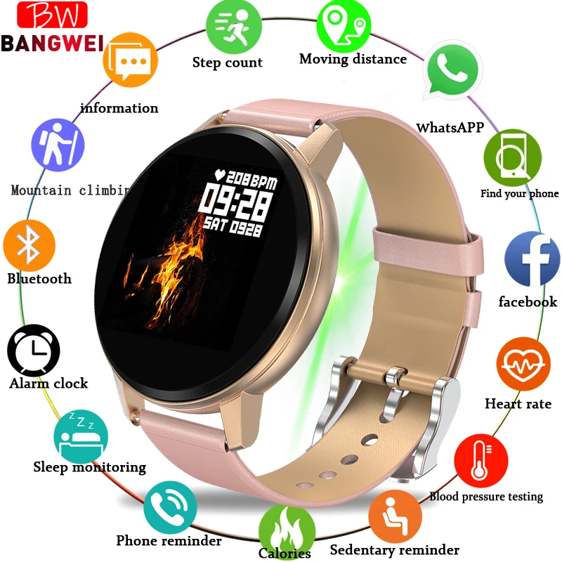 

BANGWEI Sports Smart Bracelet IP67 Waterproof Fitness Watch Full screen touch screen Can Control Music Playback For Android ios