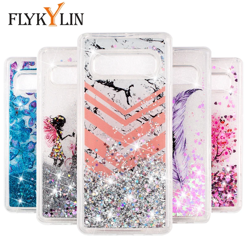 

FLYKYLIN Marble Liquid Case For Samsung Galaxy S10 S10e S9 S8 Plus S7 edge Cover Soft TPU Silicone Dynamic Glitter Phone Coque