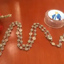 Горячая Распродажа# католицизм христианство серебро Мадонна религиозный Христос Распятие Иисуса крест Распятие цепочки и ожерелья молитва бусины