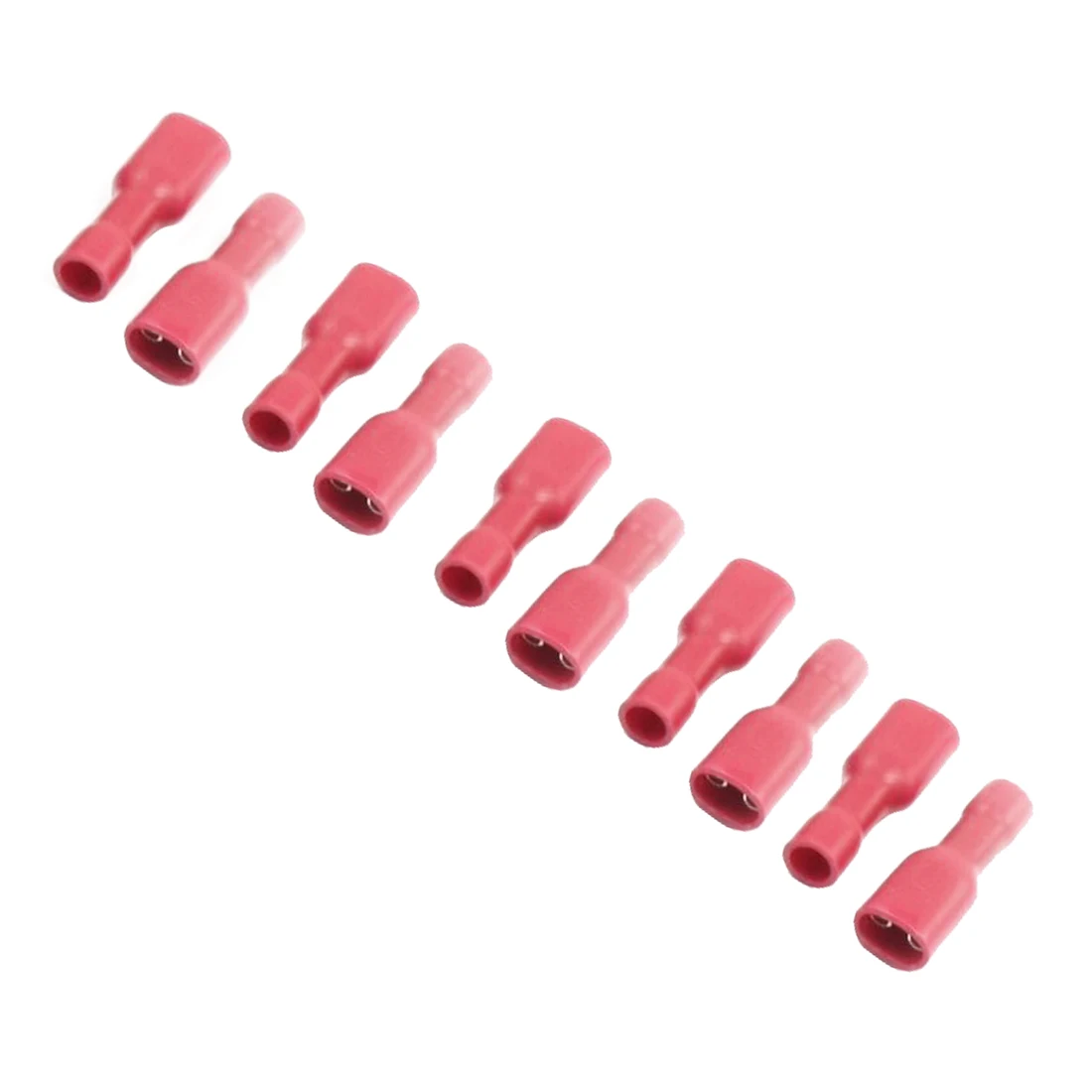 HHTL FDFD1 187 Red Female Spade Crimp Insulated Terminals 22 16AWG 100