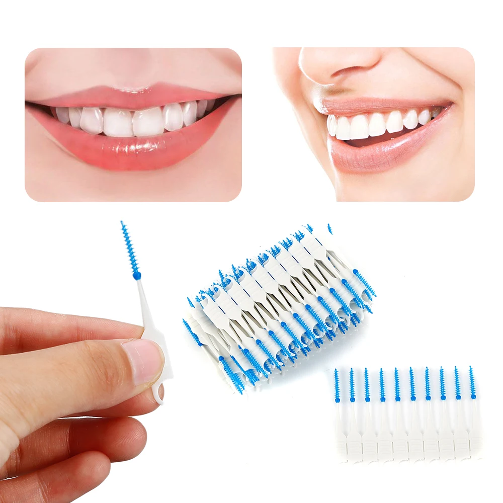 Y& W& F 120 шт межзубная двойная зубочистка и зубная нить зубная щетка портативная Глубокая чистка зубов Зубная резинка щетка инструмент для чистки