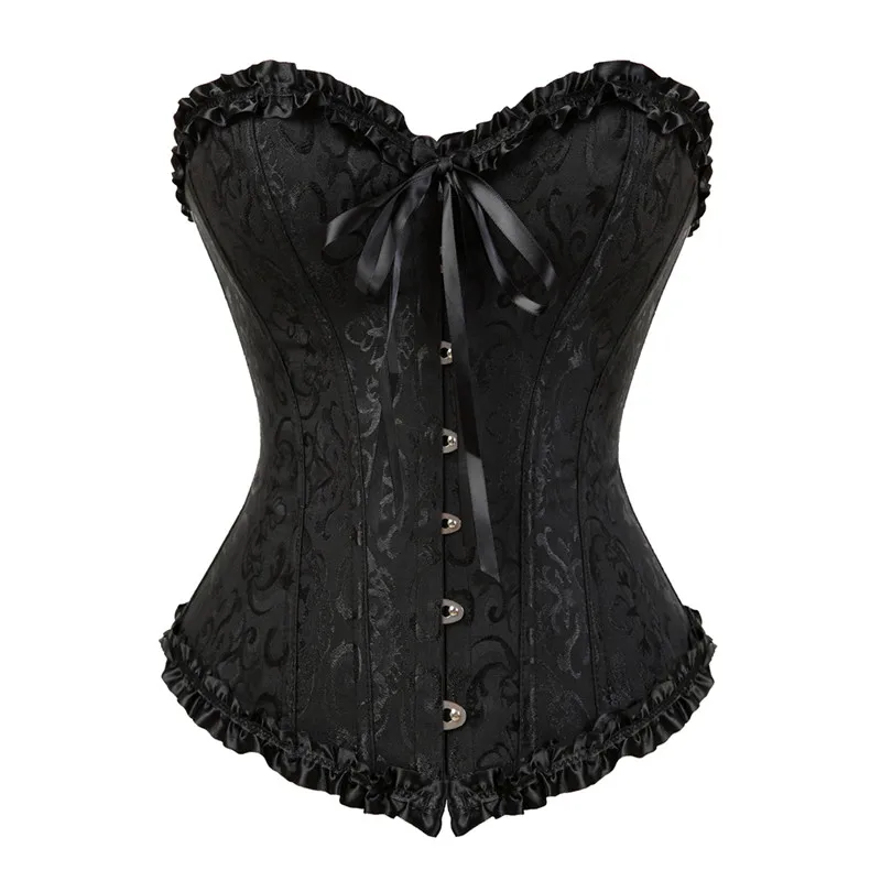 overbust corset sexy lace plus size erotic zip floral women bustier corset lingerie tops brocade victorian fashion DropShipping