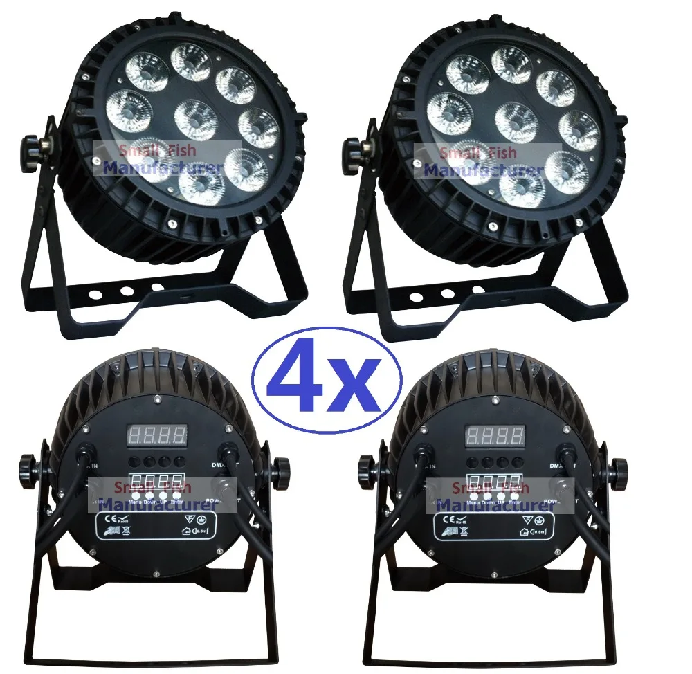 

4xLot Led Par Light Waterproof 9x10W RGBW Quad Color High Power Flat Par Can IP65 Outdoor Professional DJ DMX Disco Stage Lights