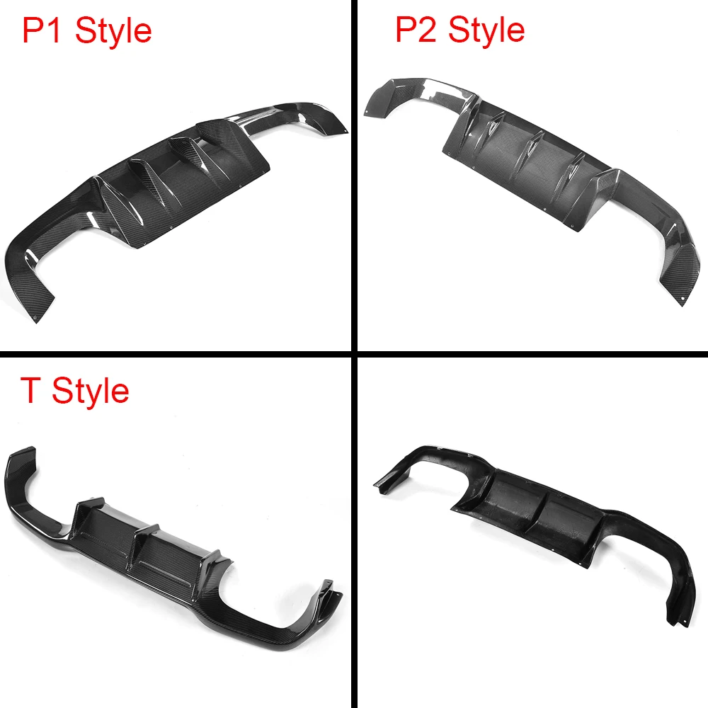 Para M2 de fibra de carbono parachoques trasero de difusor de Spoiler para BMW F87 M2 Coupe 2 puerta 2016 de 2017, tres estilo