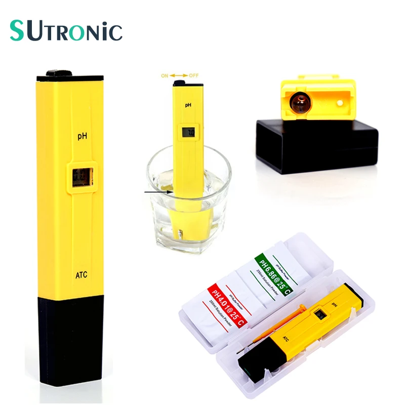 Portable Digital PH Meter Tester Medidor PH 0.0-14.0 PH High Accuracy for Drink Food Lab PH Monitor ATC Pocket Pen Type Analyzer