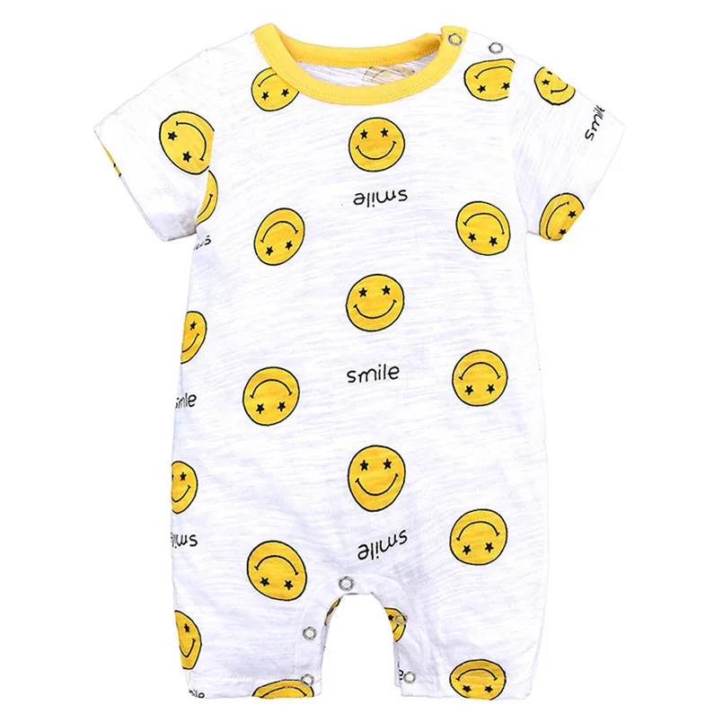The new fashion cute design Toddler Infant Baby Girls Boys Short Sleeve Cartoon Print jumpsuit Romper  (17)