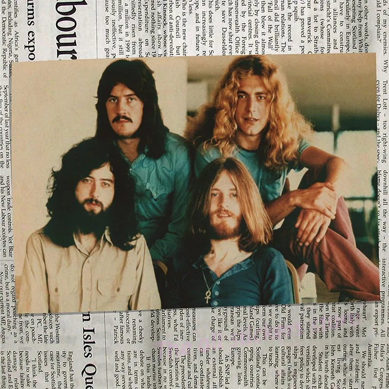 Led Zeppelin рок-музыка постеры для украшения дома винтажные стильные настенные наклейки Abooly бренд/6027 - Цвет: 1