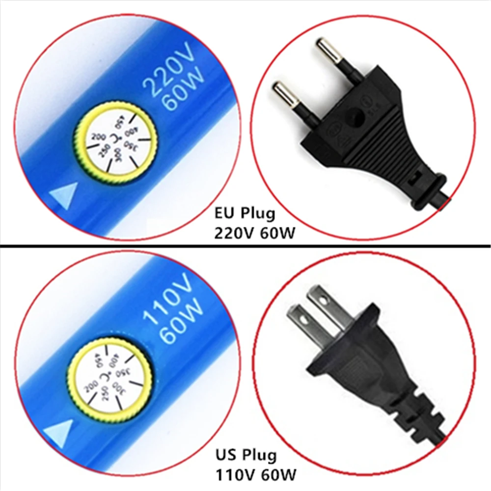 Термостатическая электрическая паяльник 60 Вт 220 В/110 В регулируемая температура для внутреннего прогревания ручка-паяльник для ремонта сварки ЕС/США вилка