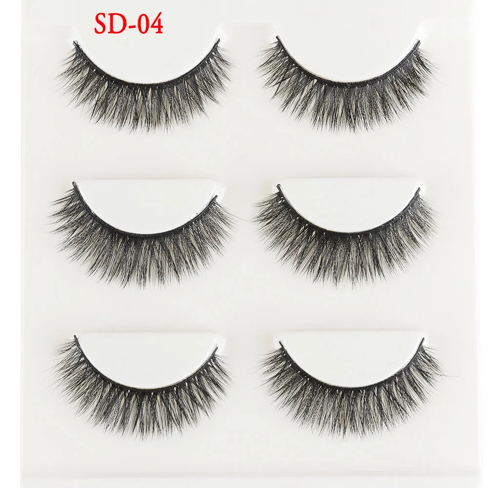 

New 3 pairs natural false eyelashes fake lashes long makeup 3d mink lashes eyelash extension mink eyelashes for beauty 5 Styles