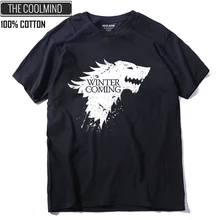 Высококачественная Мужская футболка с коротким рукавом и принтом "Игра престолов", Повседневная Хлопковая мужская футболка на зиму, крутая Мужская футболка GA0111A