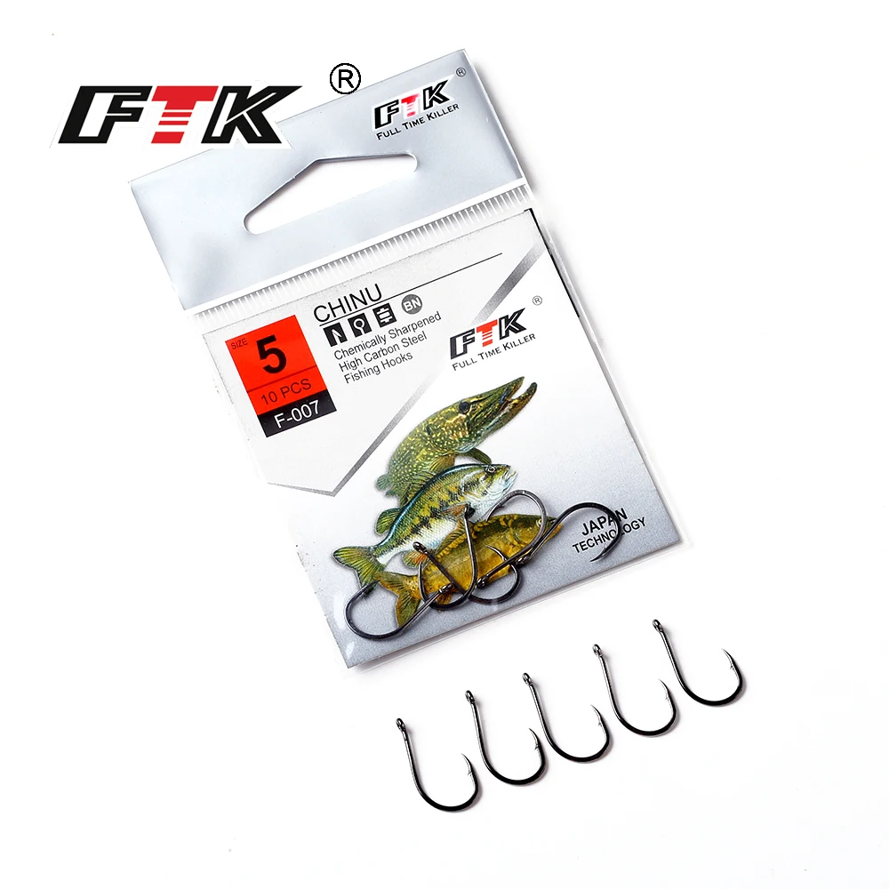 FTK Hooks Size3#-Size12# High Carbon Steel Carp Fishing Jig Hooks