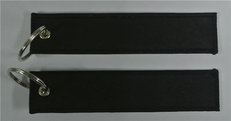 Пустой цвет на заказ полиэстер Ткань Вышивка брелок с Мерроу края для подарков, спортивных - Название цвета: RBF Black