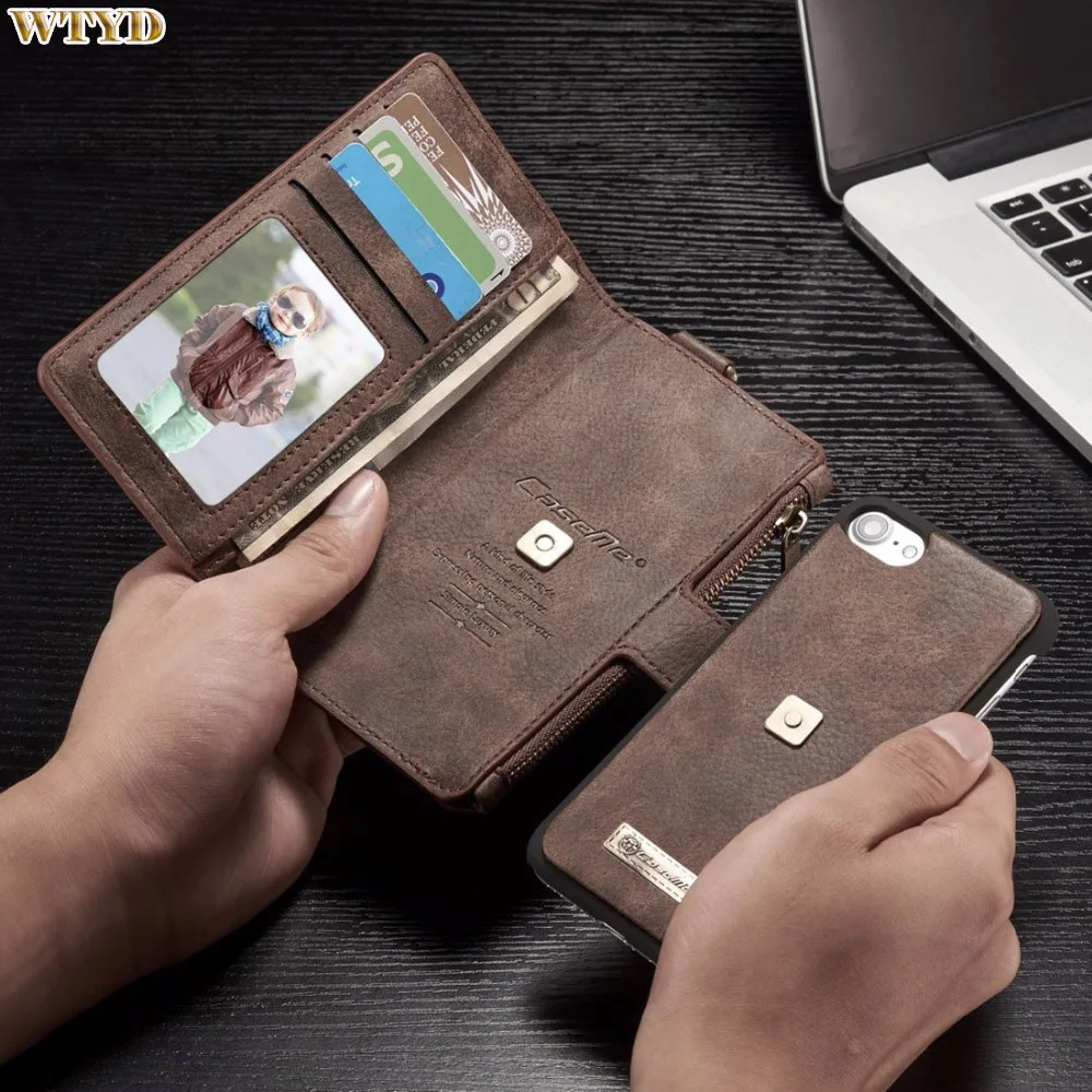 imágenes para Para el iphone 7 Cubierta de la Caja de Cuero Multifuncional Caso Desmontable con Magentic PC Volver Funda Protectora con 4 Ranuras Para Tarjetas imágenes para Para el iphone 7 Cubierta de la Caja de Cuero Multifuncional Caso Desmontable con Magentic PC Volver Funda Protectora con 4 Ranuras Para Tarjetas