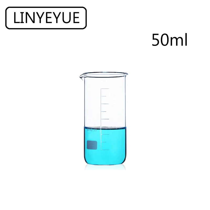 LINYEYUE 50 мл стеклянный шейкер высокий боросиликатное стекло высокая температура измерение сопротивления чашка лабораторное химическое оборудование