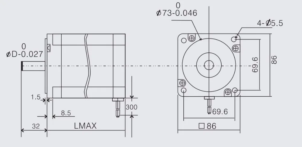 2 фазный шаговый электродвигатель и приводные M542 + 86HS45 4.5N. m Новый|stepper motor|stepper drive