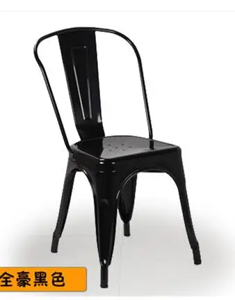 Железный стул складной железный стул темно-синий ресторанный стул кофе обратно Ресторан фаст-фуд стол железный стул - Цвет: 21