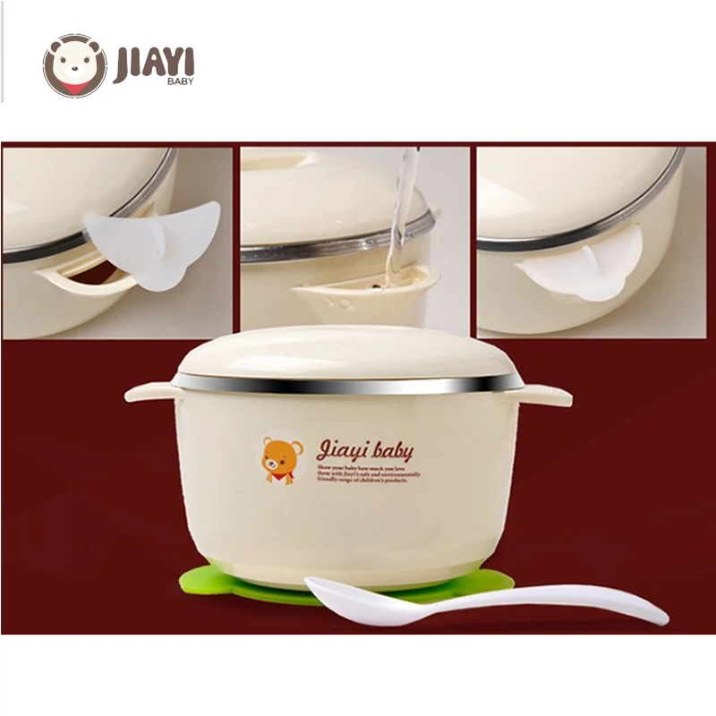Baby Bowl Set Feeding Cup Suction Plate BPA Free 304 Stainless Steel Bowl With Spoon Lid Filling Water Keep Warm kids Dinnerware Baby Bowl Set Feeding Cup Suction Plate BPA Free 304 Stainless Steel Bowl With Spoon Lid Filling Water Keep Warm kids Dinnerware