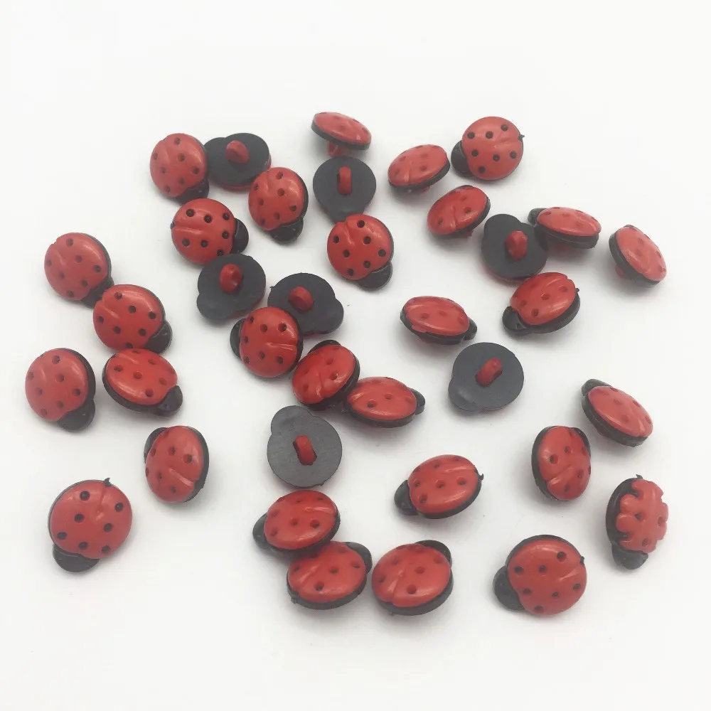 400pcs Red+Black Ladybug Ladybirds Plastic Buttons Kid's Sewing Crafts