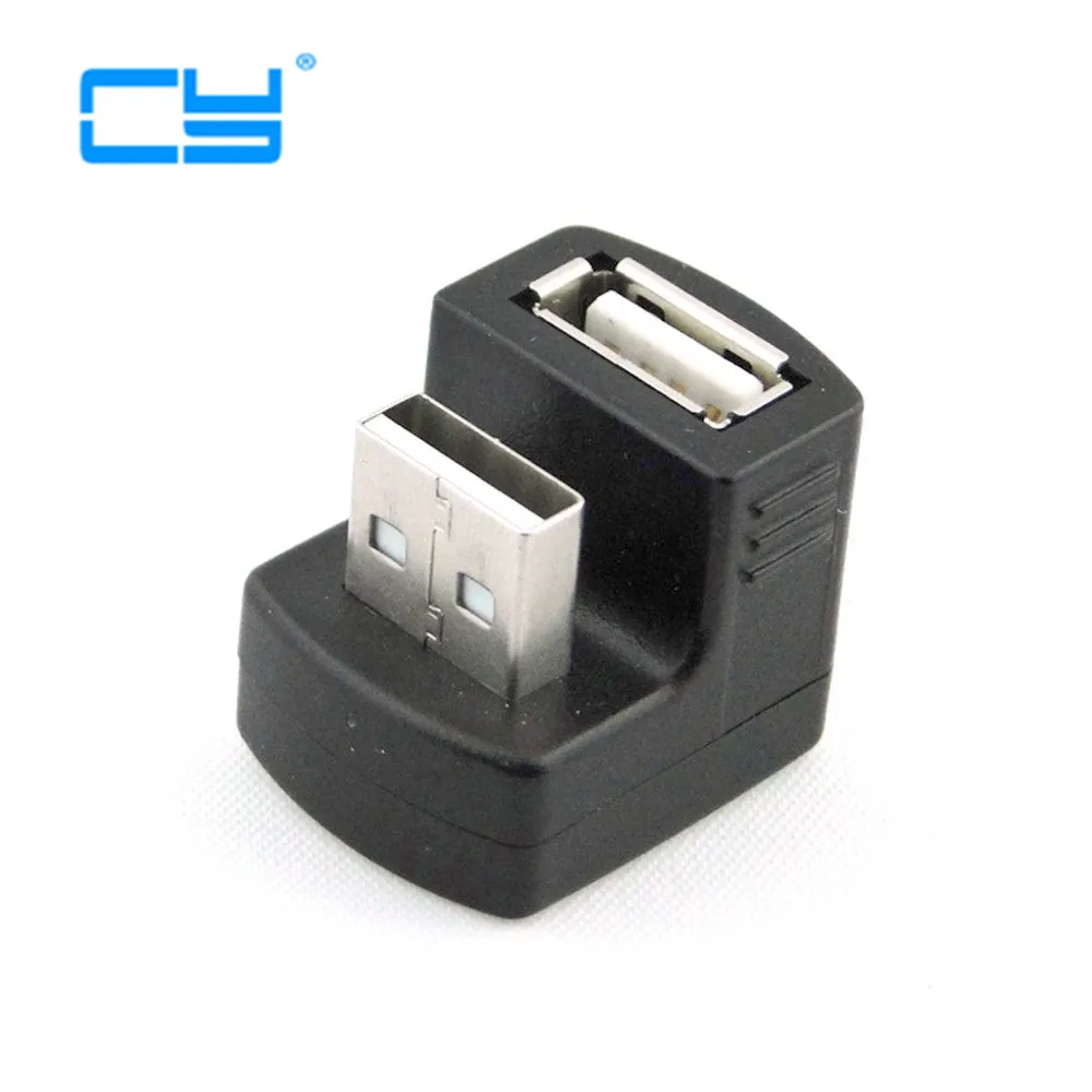 Новый правый угловой USB 2 0 адаптер A штекер к женскому удлинителю 90 180 градусов