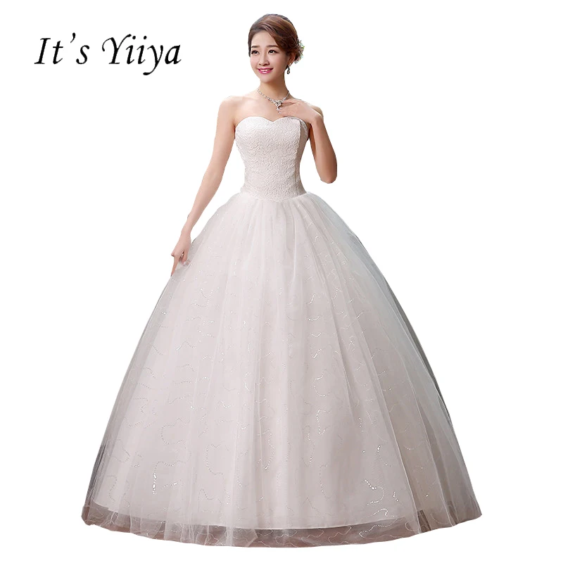 Free shipping 2017 new cheap wedding gown white lace romantic wedding