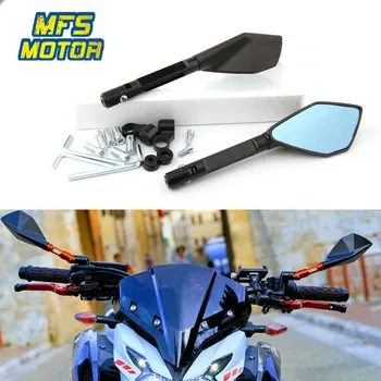 

For Aprilia rs125 sr50 125 50 650 rsv4 rsv 1000 tuono v4 Motorcycle Accessories 8mm 10mm Universal Rear View Mirrors Blue Glass