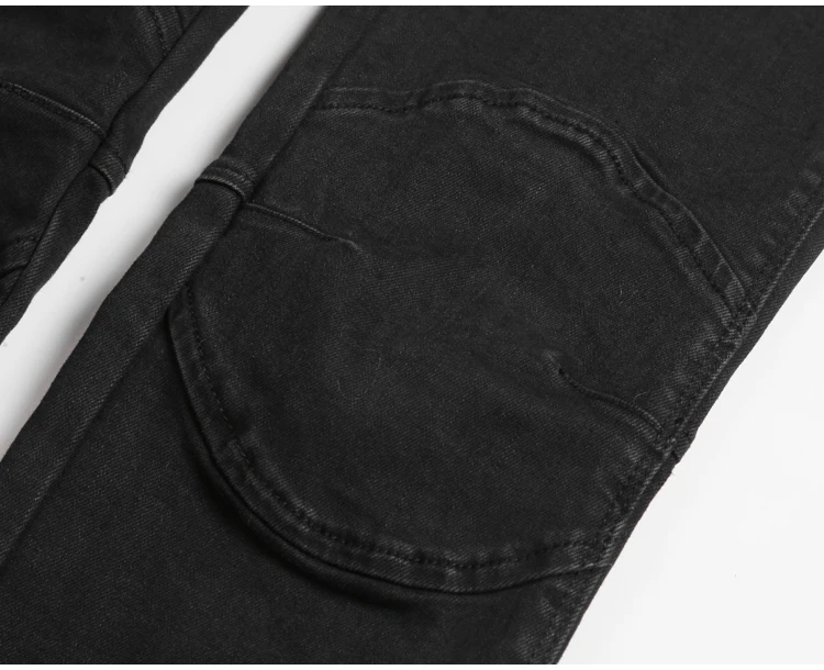 Мужские осенне-зимние Новые Стильные черные прямые облегающие джинсы с подходящей талией, модные мужские Плиссированные ретро джинсы на пуговицах K755
