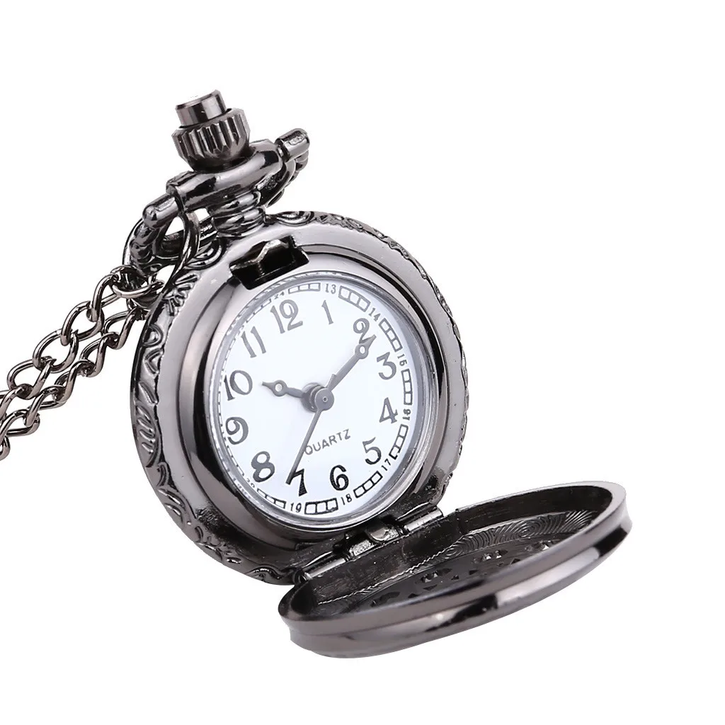 Reloj de bolsillo винтажный Круглый циферблат кварцевые карманные часы ожерелье маленькие классические римские весы винтажные карманные часы