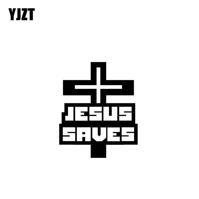 YJZT 14.6CM*17.8CM JESUS SAVES CROSS Vinyl Car Motorcycle Sticker