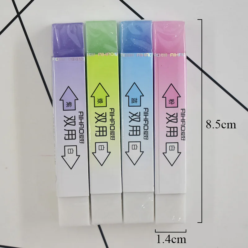 Erasers Cute Dual Head Candy Colored Rubber 2B Soft Erasers For School