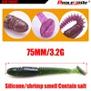 5pcs/lot 7.5cm 3.2g soft lure jig wobbler shrimp smell Contain salt silicone spiral worm fishing lures bass fishing tackle ► Photo 2/6