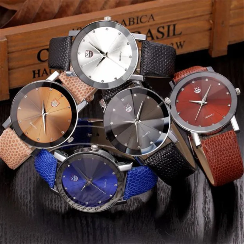Men Watch Luxury Quartz Sport Military Stainless Steel Dial Leather Band Wrist Watch Men Women Watch Relogio Masculino D26 (11)