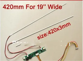 

20PCS 420mm Adjustable brightness led backlight strip kit,Update 19inch-wide monitor 19'' W LCD ccfl panel to LED backlight