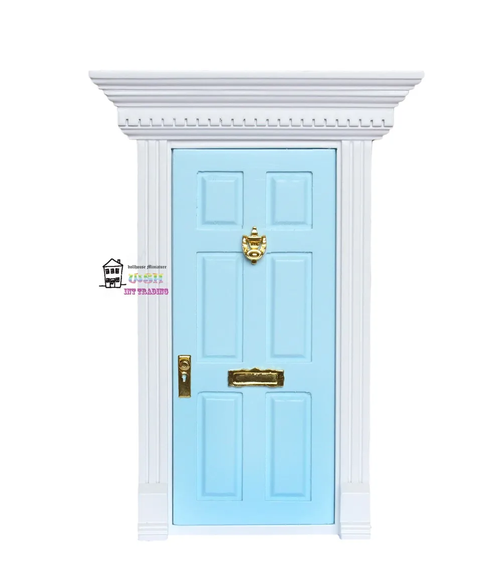 1:12 Кукольный домик миниатюрная Волшебная Дверь светло-голубой открытый куклы части модный подарок 3 стиля Аксессуары