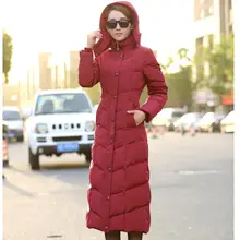 Зимняя Новинка, удлиненный женский пуховик, выше колена, тонкое утепленное пальто, однотонный цвет, теплый, с капюшоном, размера плюс, Femme Parkas d357