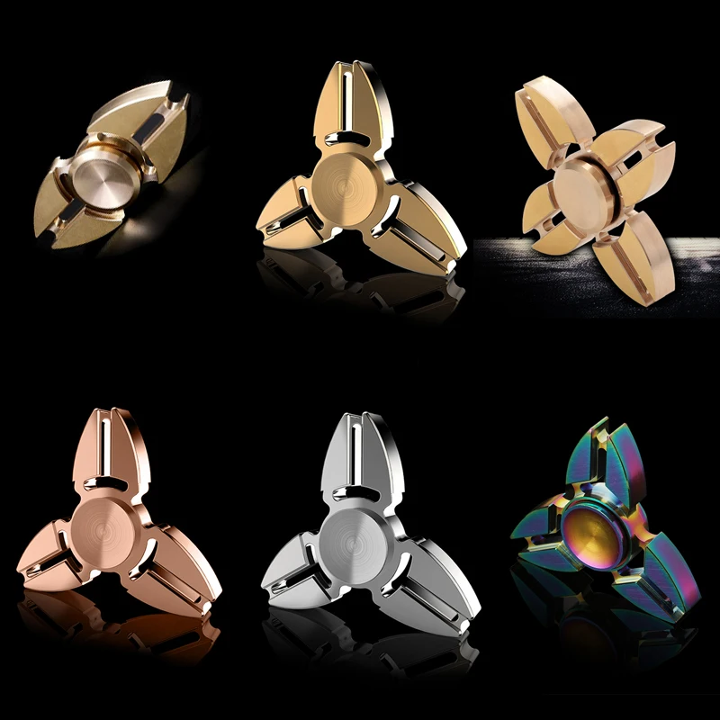 

New Colorful Creative Metal Two-Spinner Fidget Toy Metal EDC Hand Spinner For Autism or ADHD Rotation Time Long Anti Stress Toys