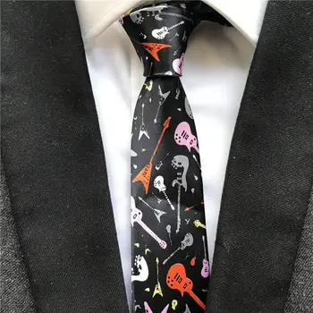 

New Design 5cm Tie Casual Slender Necktie Musical Unique Pattern Poly Gravata for Man