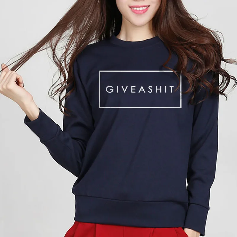 2020 Fashion Womens Give A Shit Letter Printed Sweatshirt Female Autumn Harajuku Punk Rock Street Suit Pullover Hoodies | Женские
