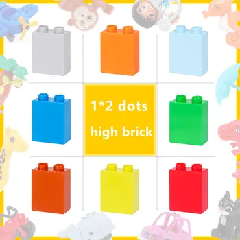 

Large Particle Building Blocks Parts Classic Basic 1*2 dots high brick Compatible With DuploINGlys Toys For Children