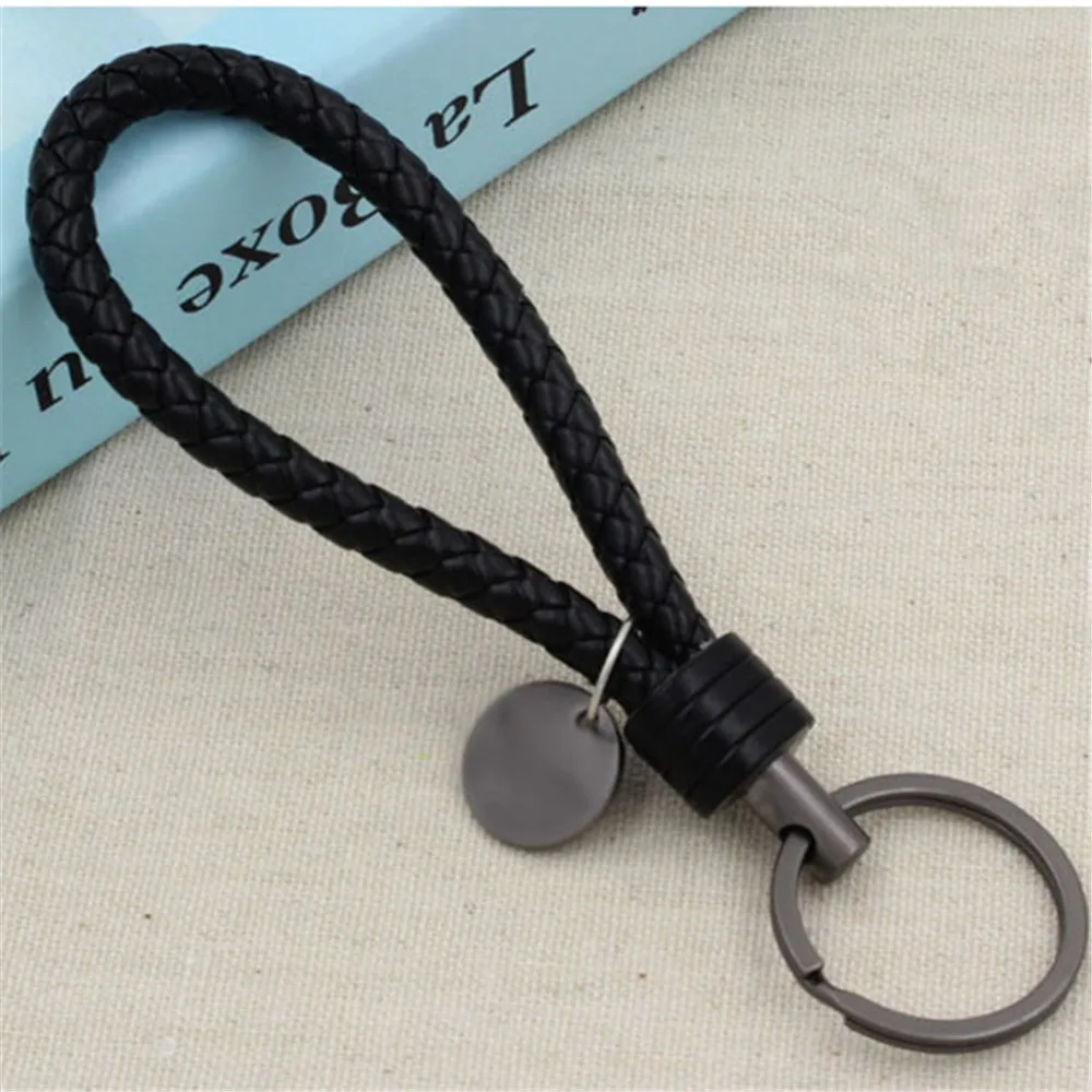 New Fashion Key Chain Women Braided Rope Car Keychain PU